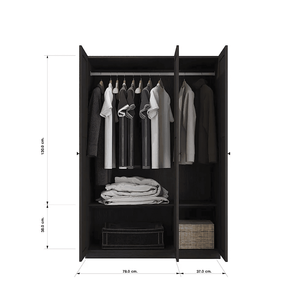 Alternative view of WINNER ตู้เสื้อผ้า 3 บาน รุ่นโว้ค สีดาร์ค อีโบนี่